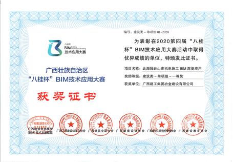喜訊！公司榮獲“八桂杯”BIM技術應用大賽一等獎